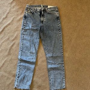 High rise ankle cigarette jeans